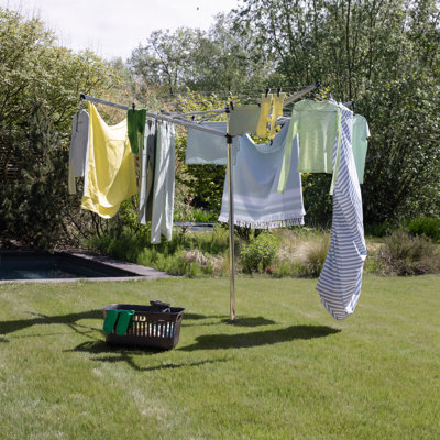 Brabantia Topspinner Outdoor Clothesline, 164 Feet (50 Meter), 3 Arms, with Concrete Tube