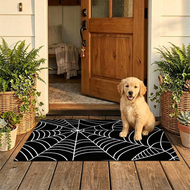  Non-Slip Indoor Outdoor Door Mat, 16"x24",Tarantula graphic entry, Halloween spider, 16"x24"