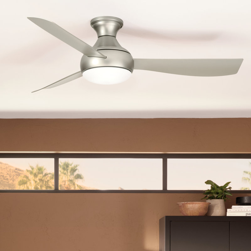 Ventilateur de plafond 3 pales 54 pouces avec télécommande, Argent