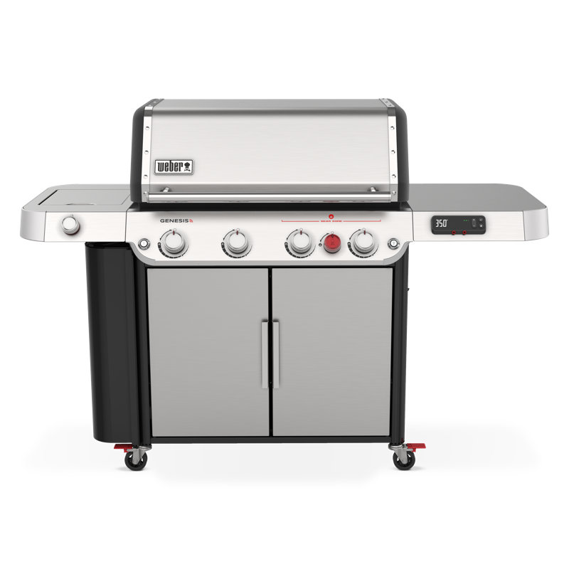 Weber Genesis Prem 435 Gas Grill, 4 Burner, Black, Liquid Propane