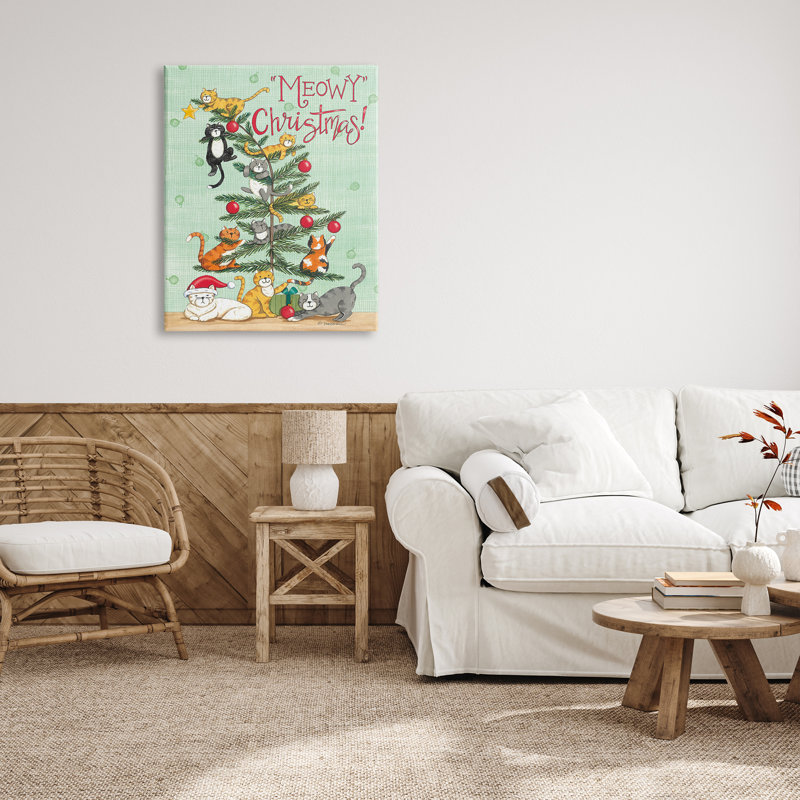 «Meowy Christmas Holiday Cats» par Deb Strain, H 40 po x l 30 po x P 1,5 po