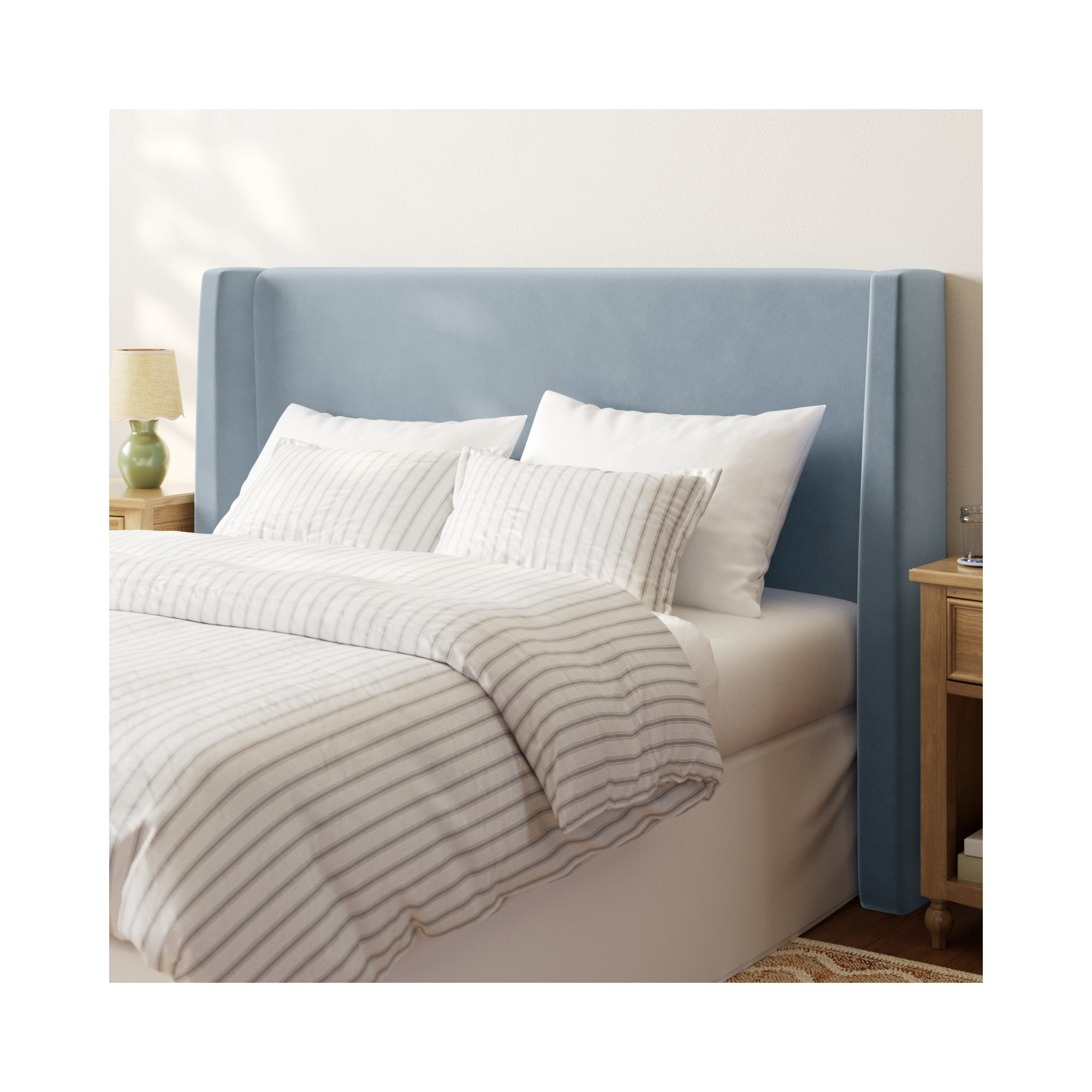 Bellfield Upholstered Headboard, Classic Ocean Velvet, King