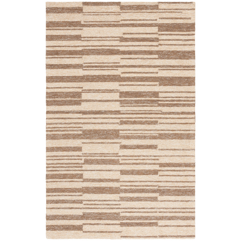 Tapis rayé en jute de coton Esen, Rectangle 5 pi x 8 pi
