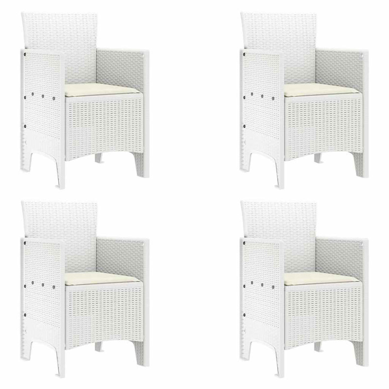Patio Dining Side Chair, Light Grey, White