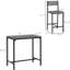 Ensemble table et chaises de bar gris industriel, table haute gain de place pour 2 personnes, coin repas.