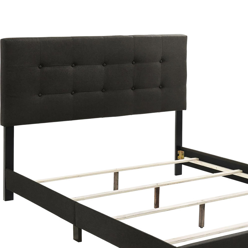 Lit double gris anthracite pour chambre à coucher - élégant et contemporain, Lit double