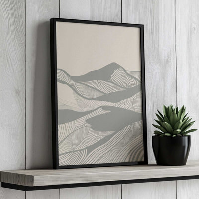 «Vintage Mountains Line Art 04» par Garima Dhawan, reproduction d'art sur toile