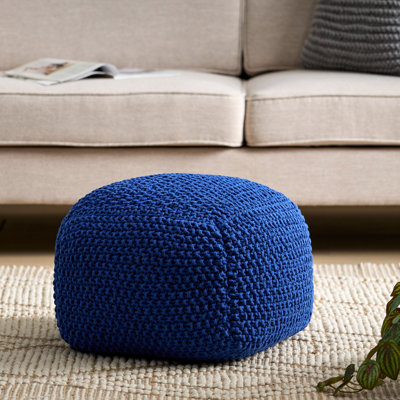 Corin 20.5" Wide Cotton Knit Square Pouf by Breakwater Bay