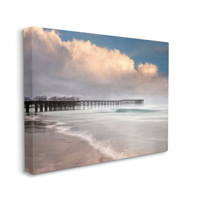 " Beach Wharf Blurred Waves Nautical Landscape " by Lee Sie
