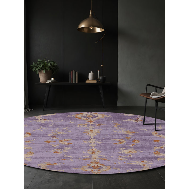 Tapis brun lavable à la machine, Rond 4 pi