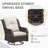 5-Person Patio Wicker Conversation Set with Cushions, 3 Seats Sofas, Swivel Rocker Chairs, Ottomans-1427622036