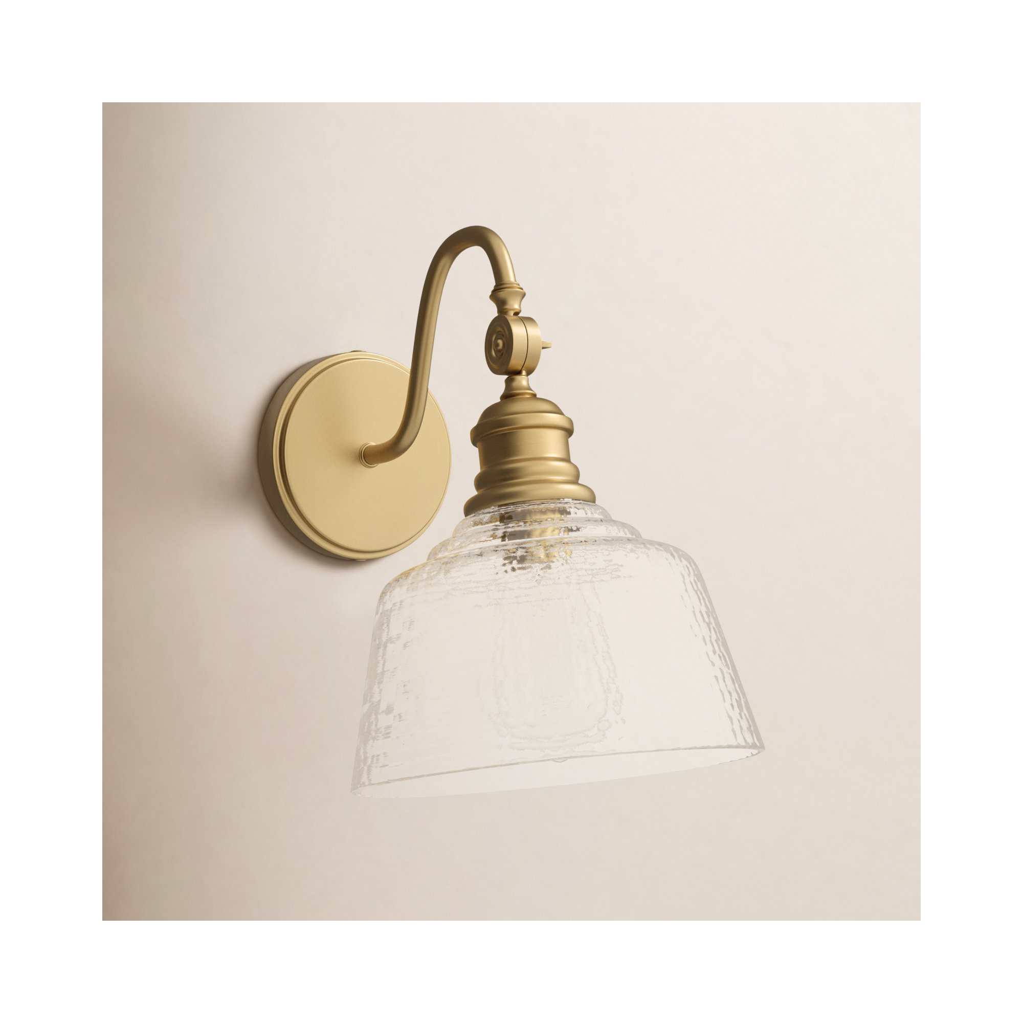 Lindholm 1-Light Dimmable Armed Sconce , Natural Brass