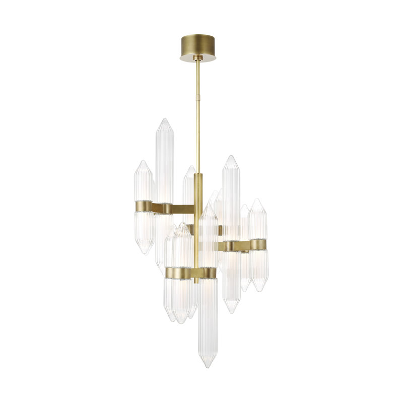 Langston 12 - Light LED Chandelier, Plated Brass
