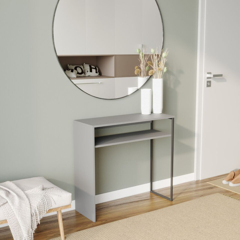 Quess 80cm Solid Wood Console Table, Grey