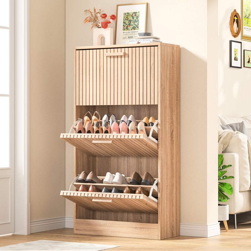 Armoire à chaussures avec 3 tiroirs rabattables