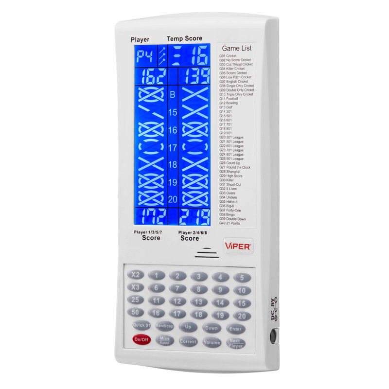 Jeu de fléchettes électronique Viper Proscore - blanc