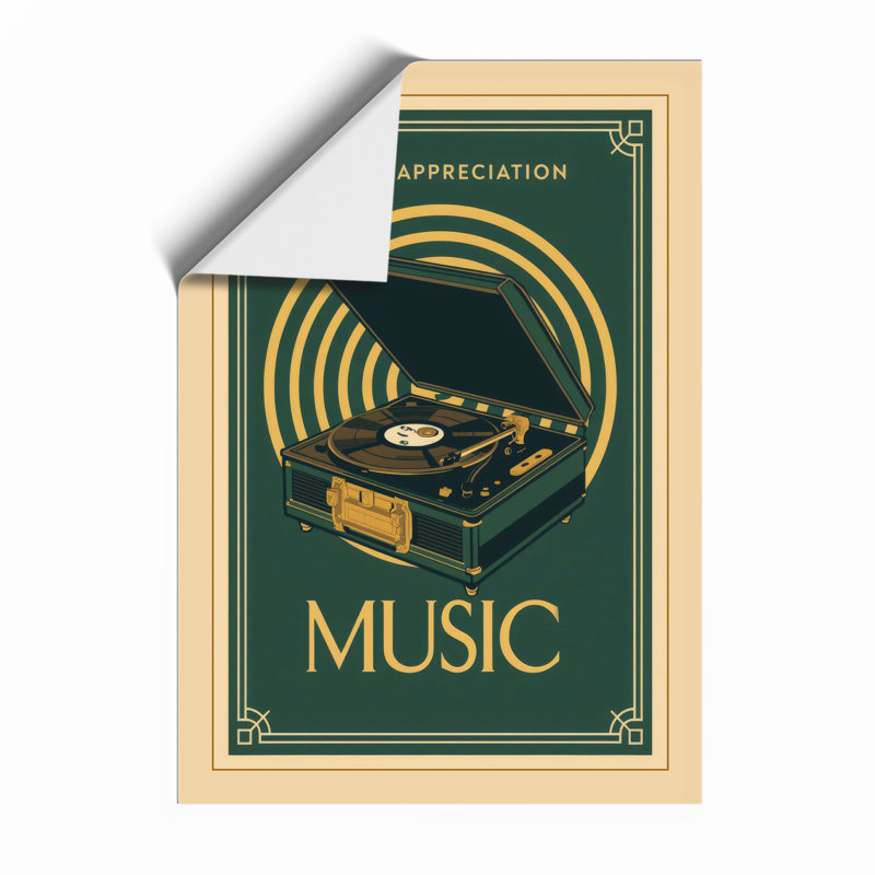 Music Appreciation Art Deco - Framed Print, Unframed, A3 - 42.0 x 29.7 cm