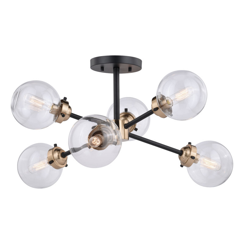 Plafonnier semi-encastré Blevins, H 12,25 po x l 25 po x P 25 po, Laiton pâle