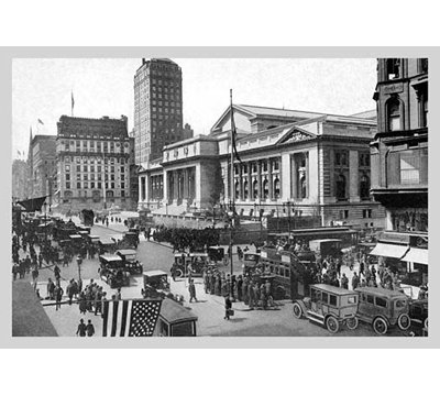 " Fifth Avenue And The New York Public Library, 1911 "