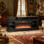 Console télé avec foyer électrique, rangement ouvert et armoires latérales-2057600769