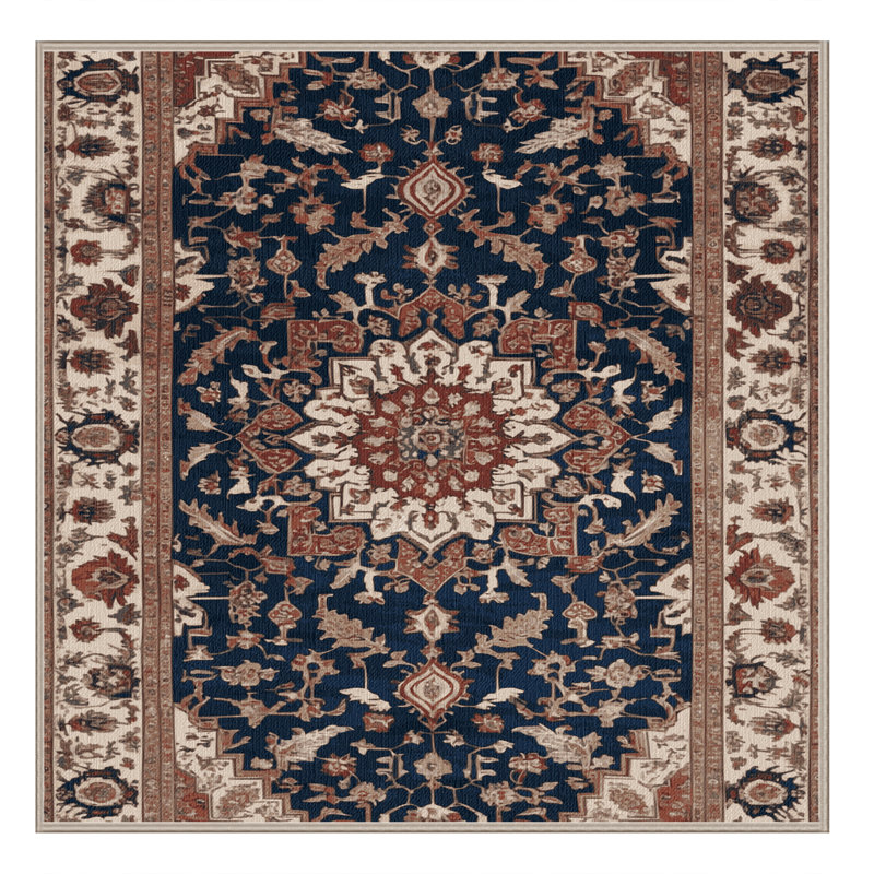 Tapis brun lavable à la machine, Carré 8 pi