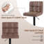 Deristin Swivel Upholstered and Faux Leather Adjustable Height Bar Stool-674344490-744631457