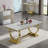 68" Marble Dining Table, Luxurious Marble Table Dining with Printed Faux Marble Tabletop and O-Shape Stainless Steel Pedestal, Modern Kitchen Dining Room Table for 8-1521837691-1533799189