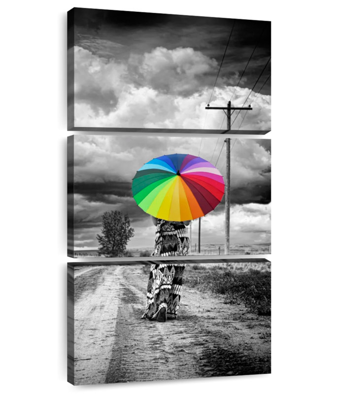 Femme au parapluie, H 27 po x l 12 po