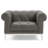 Idyll Tufted Button Upholstered Leather Chesterfield Armchair-1896263832