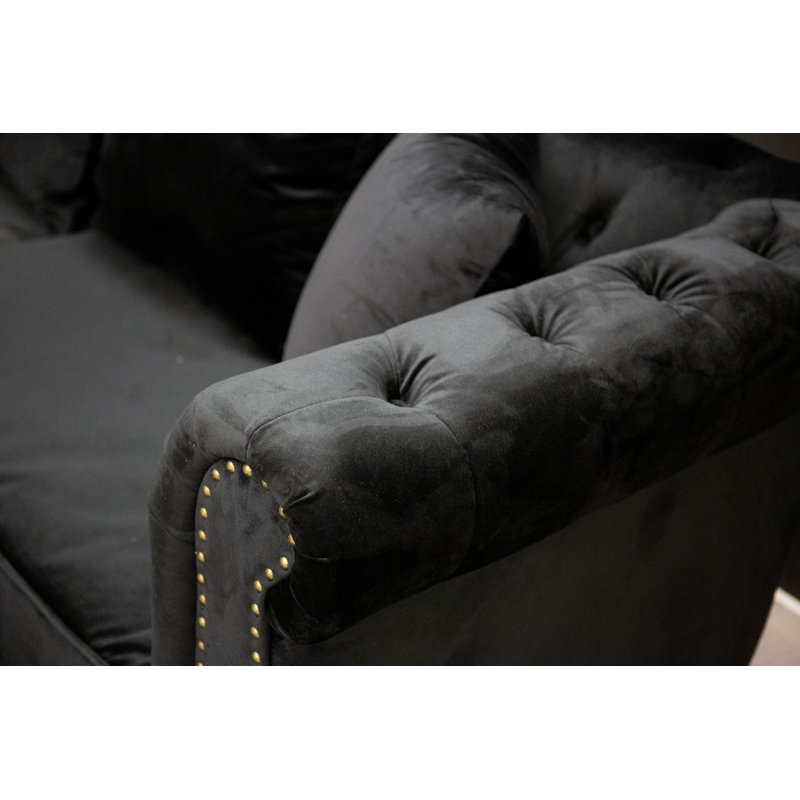 Fenella Velvet Sofa, Black