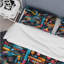 Colorful Futuristic Striped Pattern - Ensemble de housse de couette géométrique-2106436154