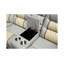 Canapé modulaire inclinable manuel en cuir synthétique 3 pièces, avec porte-gobelet et console-117287100