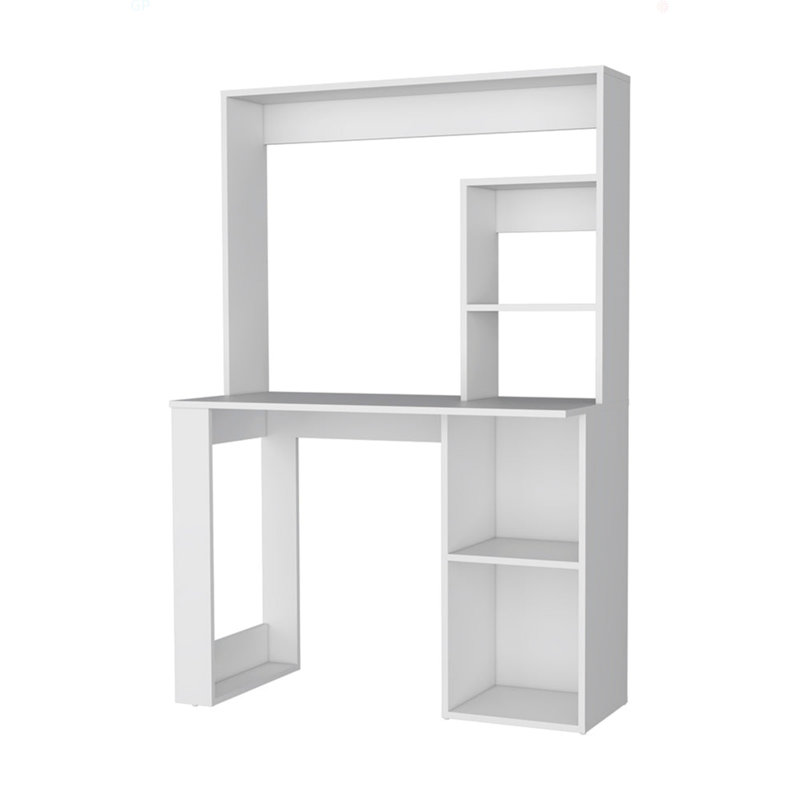 Palisades Computer Desk With Hutch And Storage Shelves, White