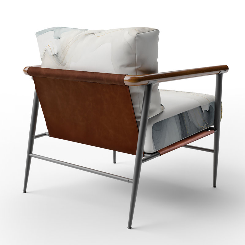 Fauteuil d'appoint rembourré abstrait bleu II, Noir