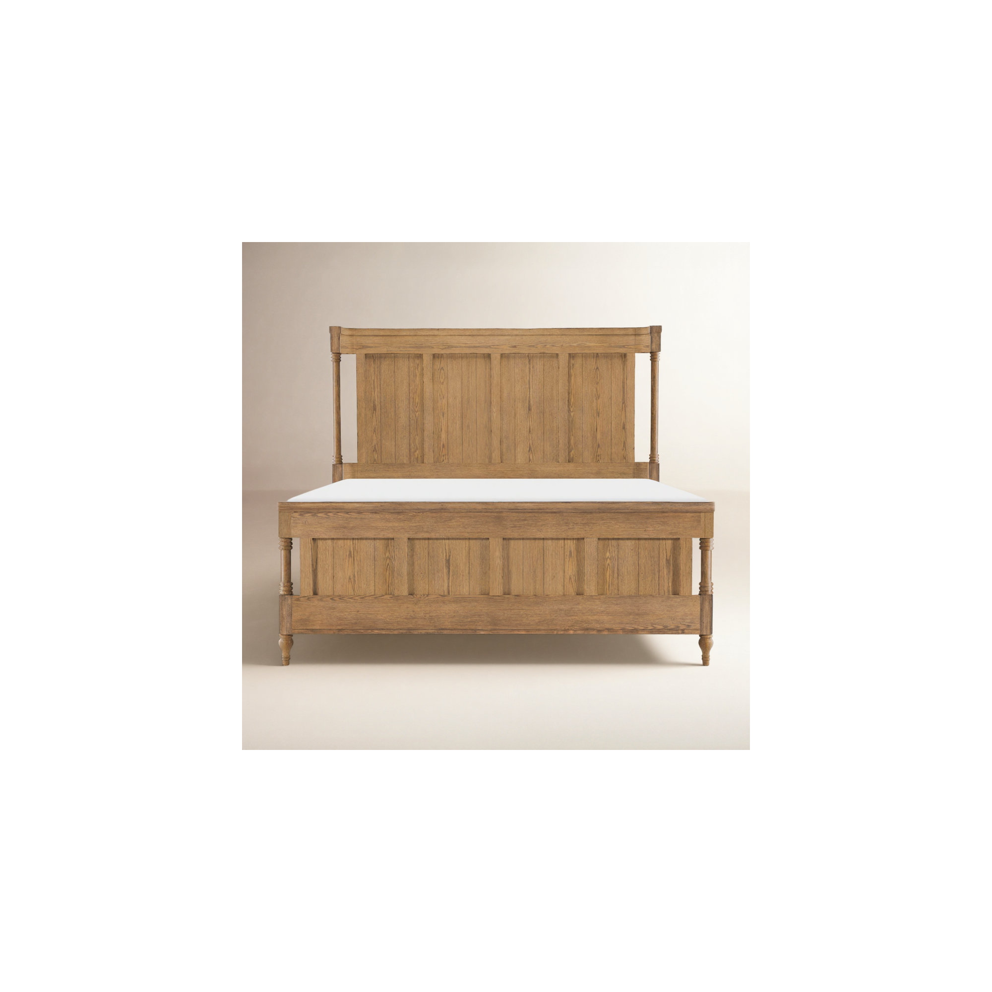 Country Living Solid Wood Bed, Queen, Brown