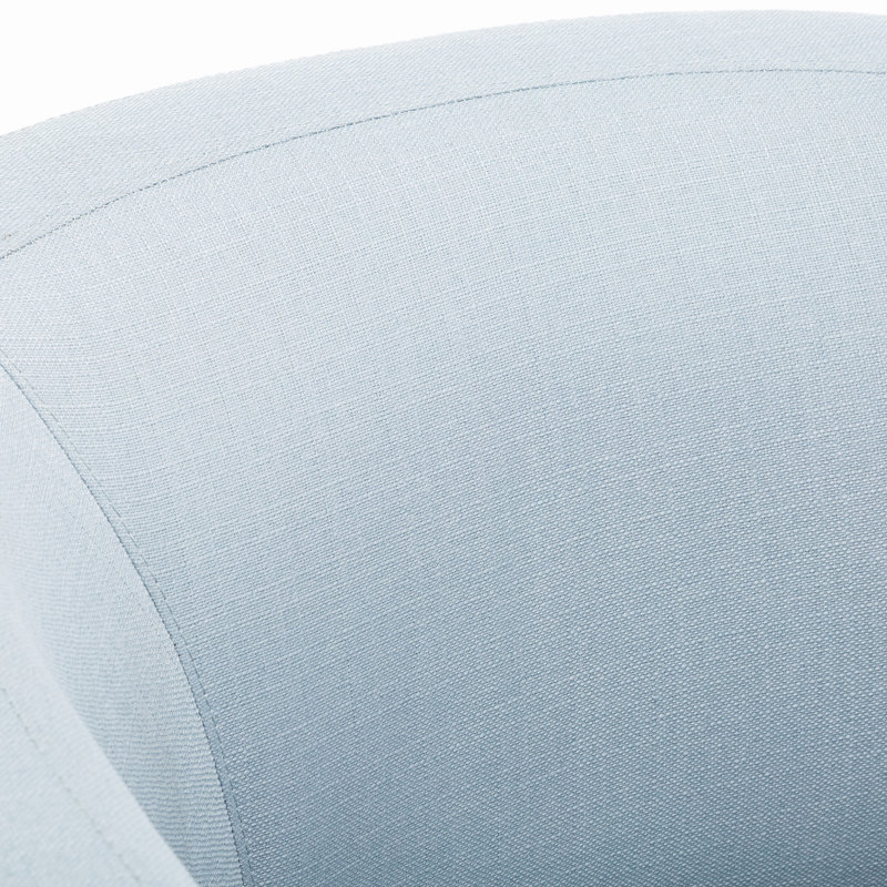 Fauteuil demi-tonneau pivotant confortable en lin pour vous détendre et profiter de vos loisirs à la maison, Bleu clair