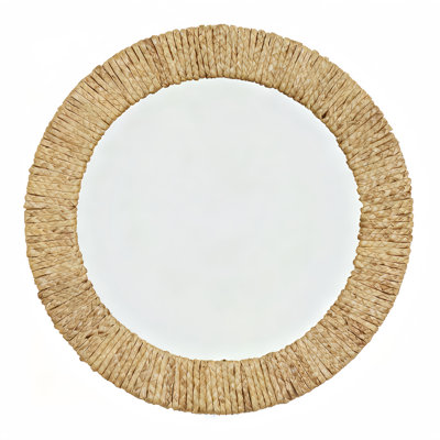 Handwoven Rope Round Wall Mirror,Rustic Farmhouse Style Decorative Mirror, Ideal for Living Room, Bedroom, Bathroom