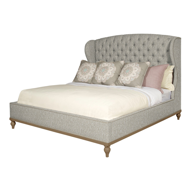 Emma Queen Upholstered Panel Bed, Navajo, Yes, Tarbee Pebble