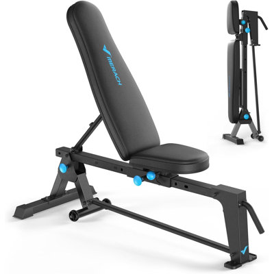 Banc de musculation MERACH, capacité de 1323 lb, pliable pour l'entraînement en force à la maison