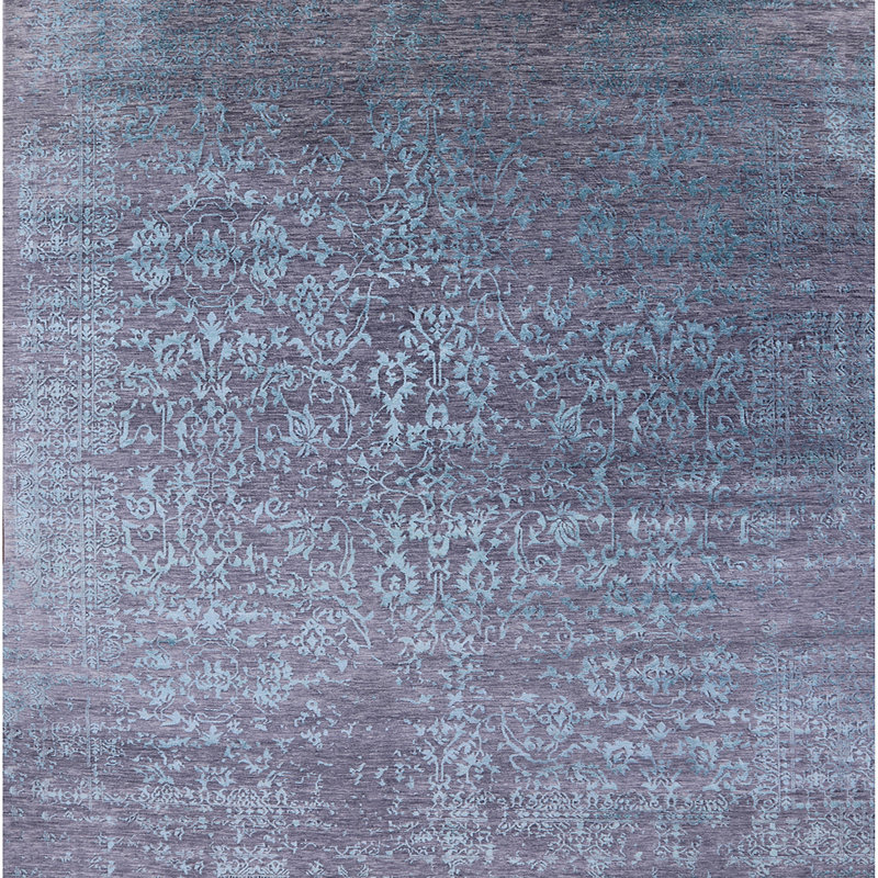 Tapis oriental bleu Hagarville, Carré 8 pi