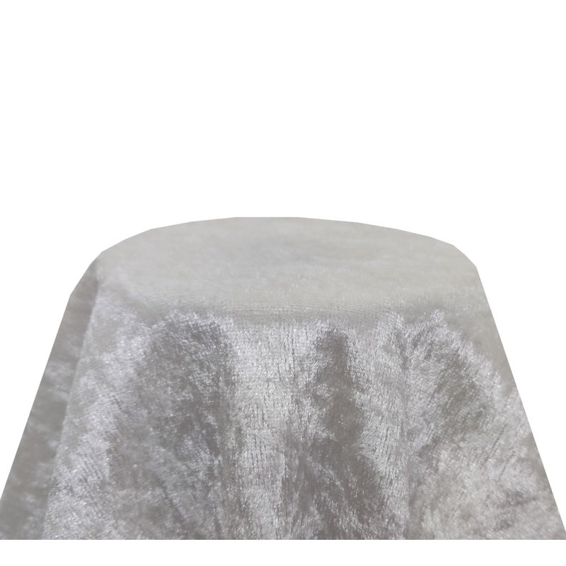 Purple Crushed Velvet Tablecloth 120'''', 70cm W x 70cm L, Silver