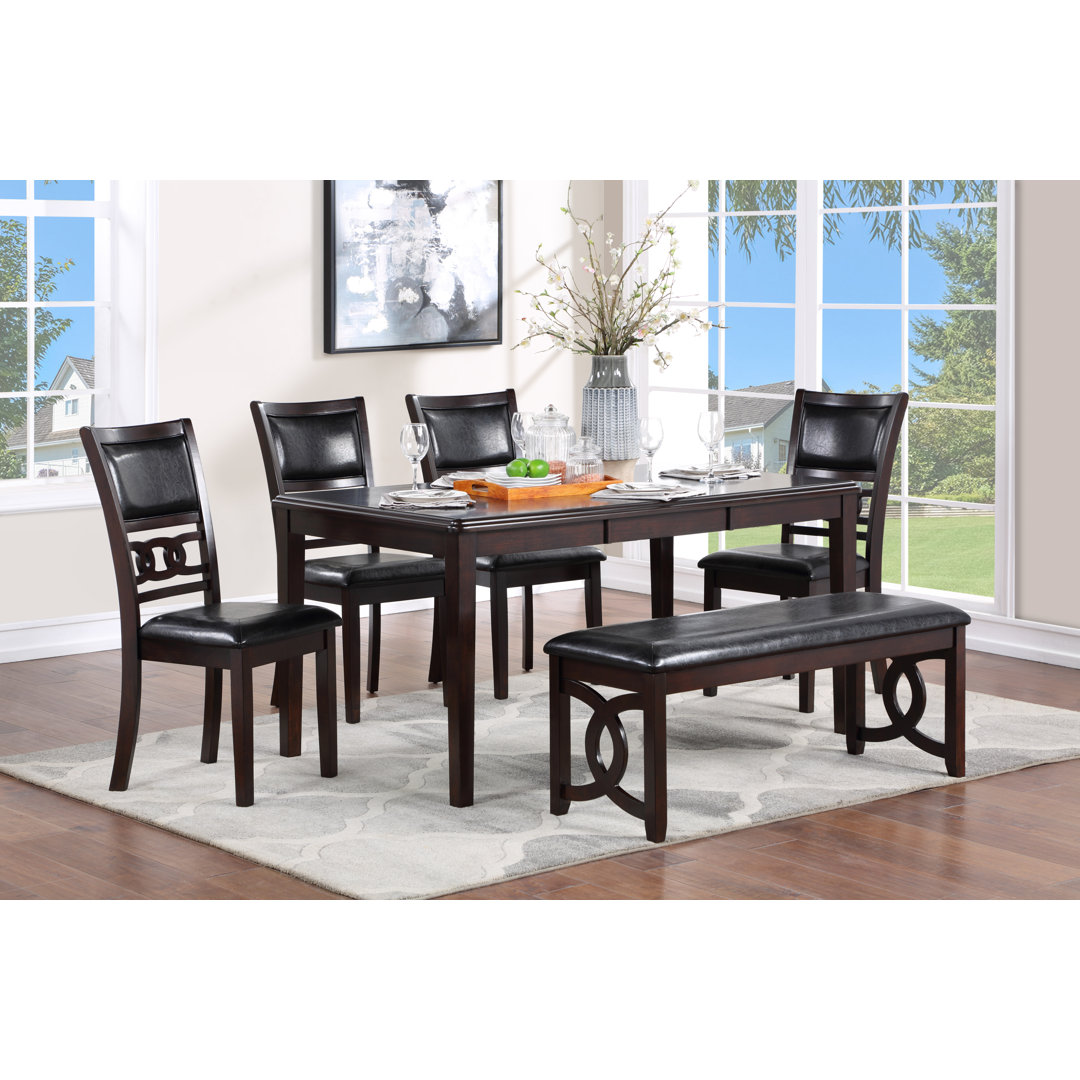 Ziemer 6 - Person Solid Wood Solid Wood Top Four Leg Dining Set Lark Manor™