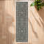 Tapis oriental bleu en polyester tissé à la machine Yeadon-103951541
