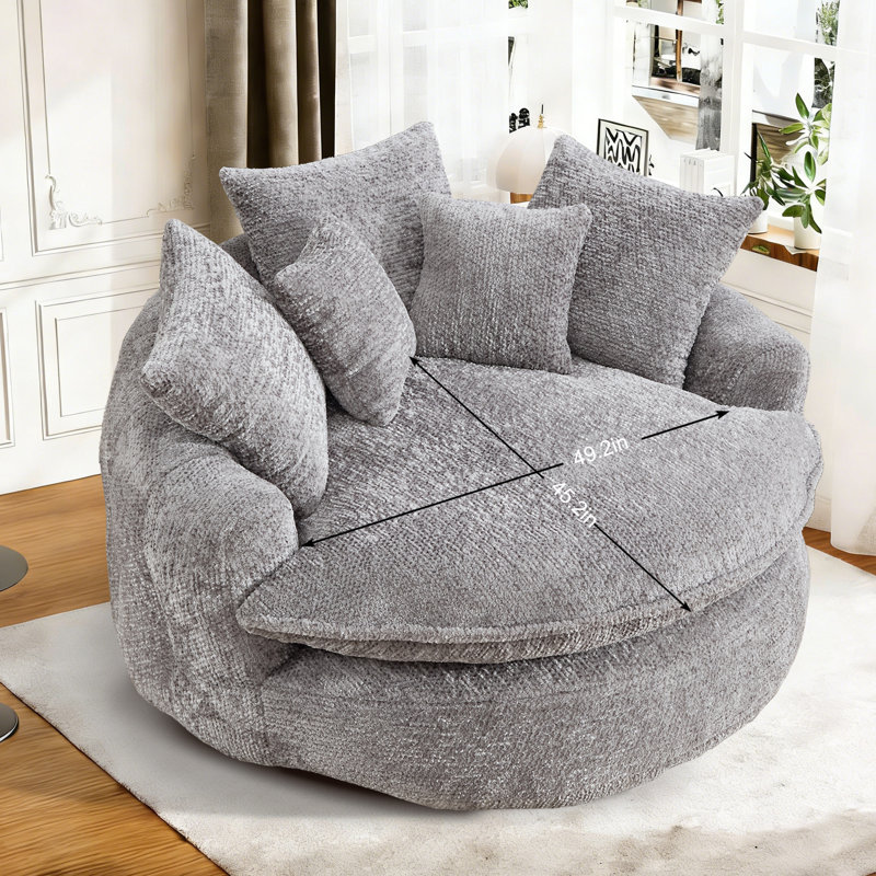 Fauteuil surdimensionné Boneless, Gris clair