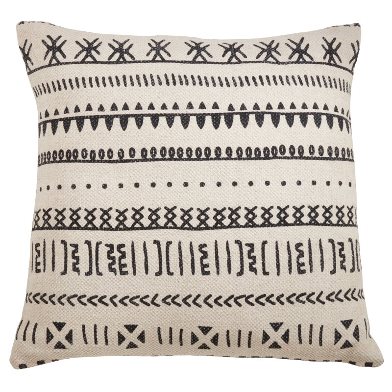 Housse et insert de coussin géométrique en coton, Plumes