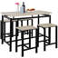 Table de salle à manger 5 pièces beige avec 4 chaises-992700176-992700183
