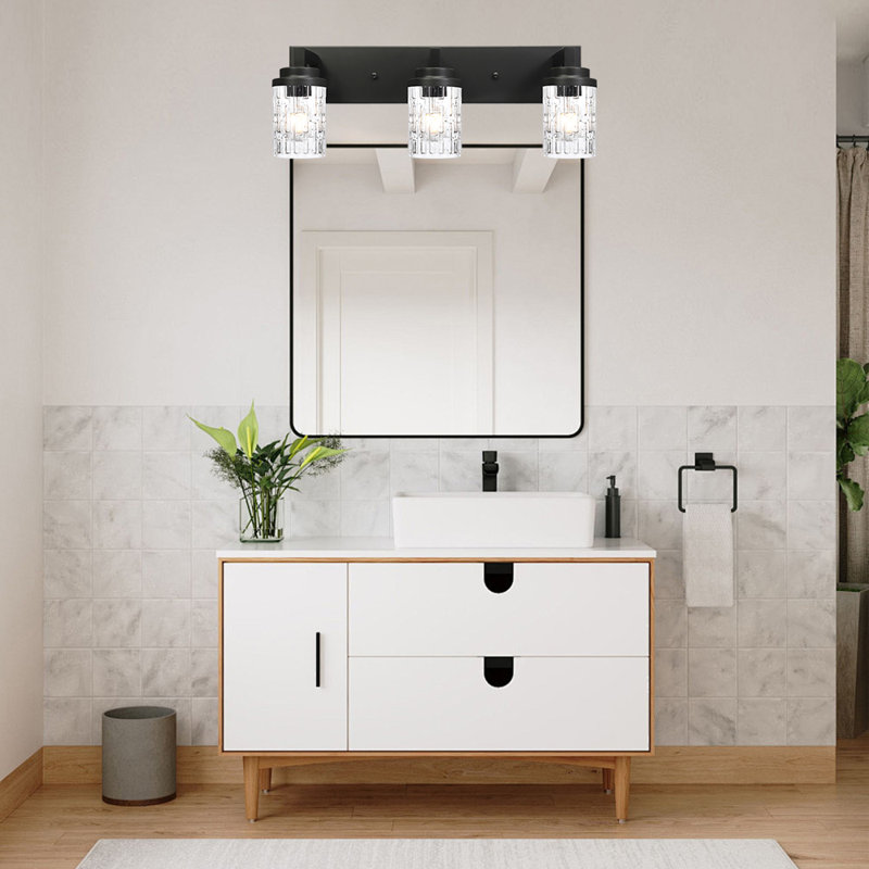 Luminaire de salle de bain à 3 lumières sur meuble-lavabo noir avec applique murale de style campagnard moderne, applique murale rustique industrielle pour salle de bain, chambre à coucher, douille E26.