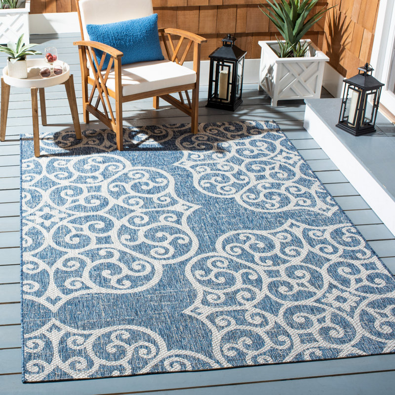 Dellen Performance Geometric Indoor/Outdoor Area Rug, Rectangle 5'5" x 7'7"