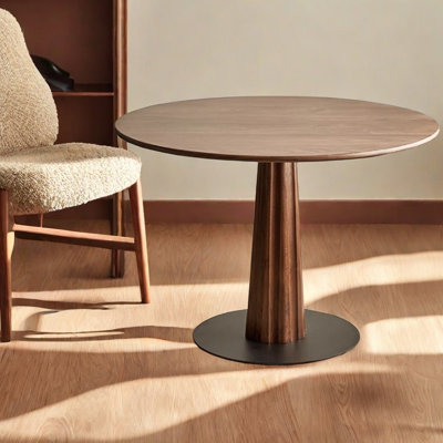 Black Walnut Wood Round Dining Table