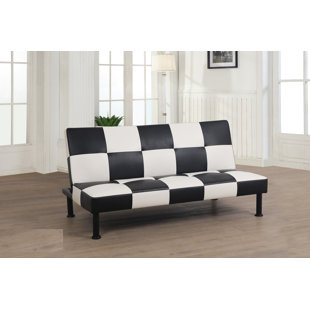 Bavar Full 76 Wide Tufted Back Futon and Mattress Wade Logan Fabric: Black